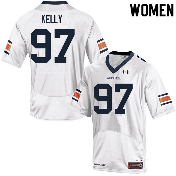 Women #97 Jackson Kelly Auburn Tigers College Football Jerseys Sale-White - Click Image to Close